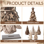 Barydat 5 Pcs Wooden Christmas Tree Tabletop Decor - Image 3