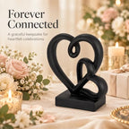 Anniversary Wedding Couples Gift Black Hearts Resin Statue Decor - Image 5