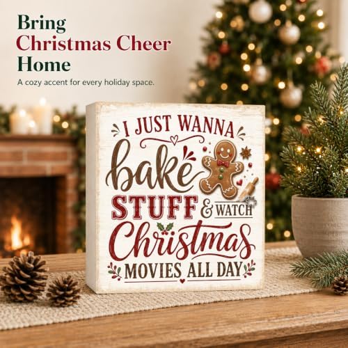 Christmas Decorations Gingerbread Wooden Box Sign - Image 2