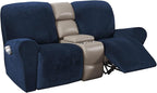 H.VERSAILTEX Velvet Stretch Recliner Couch Covers 6-Pieces Recliner Loveseat by HVERSAILTEX