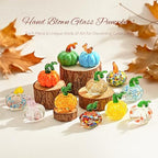 12 Pcs Mini Glass Pumpkin Figurines Halloween Thanksgiving Table Decor - Image 5