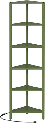 TUTOTAK Corner Shelf with LED Light, 6-Tier Corner Bookshelf - Image 8