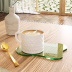 Acrylic Coaster Decorative Plates,Green Bar Drink Coaster, Clear Cloud Shape Coffee Cup Coaster, Perfect for Tabletop Protection and Accessories Display.(Green - Image 3