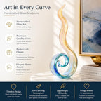 11.4" Tall Hand-Blown Glass Flame Sculpture Art Figurines Home Decor Coffee Ornament Statue - Image 2