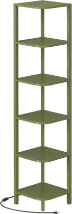 TUTOTAK Corner Shelf with LED Light, 6-Tier Corner Bookshelf - Image 8