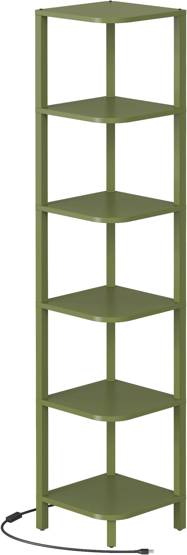 TUTOTAK Corner Shelf with LED Light, 6-Tier Corner Bookshelf - Image 8
