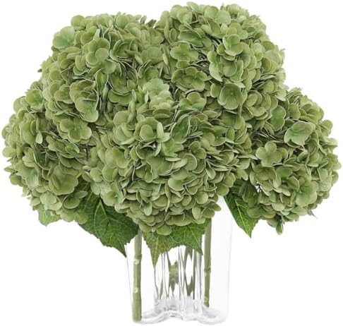 Coferset 3pcs Lifelike Real Touch Hydrangea Artificial Flowers,Lime Green by Coferset