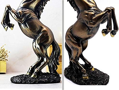 Lependor 12 inch Standing Horse Resin Statue for Home Decor Animal Ornament Sculpture Art Figurine Decorative - Bronze - Image 3