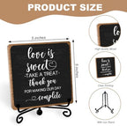 Love Is Sweet Sign, Funny Dessert Bar Wooden Plaque with Stand, 5″ x 5″ - Image 2