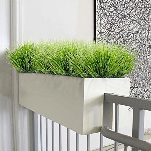 CATTREE Artificial Shrubs Bushes, Plastic Wheat Grass Green Leaves Fake Plants for Indoor Outdoor Home Garden Verandah Kitchen Office Wedding Arrangements Christmas Decoration 8 Pack - Image 5
