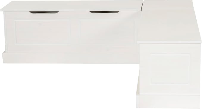 Linon Harris White Solid Pine Backless Nook - Image 11