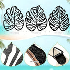 Palm Leaves Wood Wall Decor , 3Pcs Tropical Wall Art Jungle Decor, Wooden Natural Leaves Plant Wall Decor, Vintage Tropical Plant Plaque for Home Living Room Kitchen Bedroom Bathroom & Garden, Black - Image 6