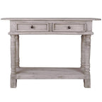 Sunset Trading Shabby Chic Cottage Table, Two Drawer, Natural limewash - Image 4