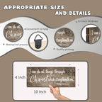 4 Pieces Bible Verses Wall Decor Brown Bathroom Decor Christian Signs Religious Art for Home Motivational Prayer Wall Art for Living Room Office Bedroom Bathroom(Brown,10x4") - Image 4