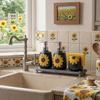 4 Pcs Sunflower Kitchen Decor Ceramic Soap Dispenser Set - Image 6
