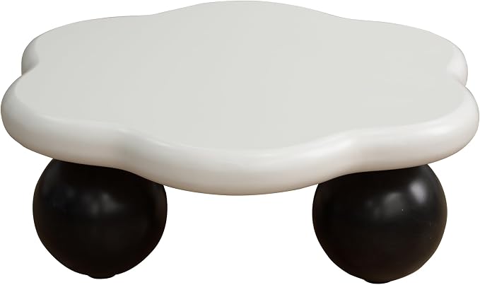 35" Cloud Coffee Table with 3 Ball Legs, Modern Minimalist Petal Center Table - Image 6