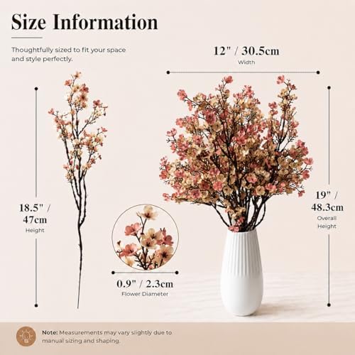 Mandy's 6 Bundles Artificial Beige Brown Baby’s Breath Flowers - Image 3