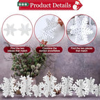 Wenqik 16 Pcs Wooden Snowflake 3D Centerpieces,White - Image 5