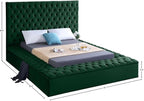 Meridian Furniture Bliss Collection Modern | Contemporary Velvet Upholstered Bed - Image 3