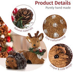 naturevibe Set of 6 Sisal Woodland Animals for Rustic Christmas Decorations - Image 3