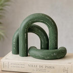 EOSAHR Pine Wood Arch Decor Set: Wood Sculpture for Book Shelf Decor, Green by EOSAHR