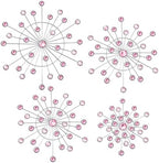 Blulu 4 Pcs Pink Wall Decor, Bling Crystal Starburst Metal Wall Art - Image 2