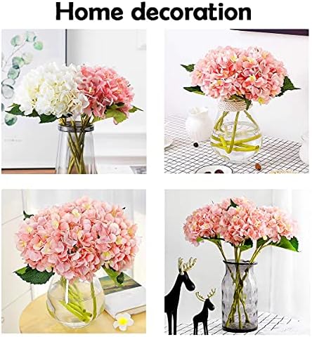 6Pcs 18" Pink Silk Hydrangea Artificial Flowers - Image 4