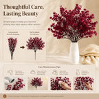 Mandy's 6 Bundles Artificial Burgundy Baby’s Breath Flowers - Image 6