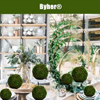 BYHER Natural Green Moss Decorative Ball,Handmade (3.5"-Set of 6) - Image 4