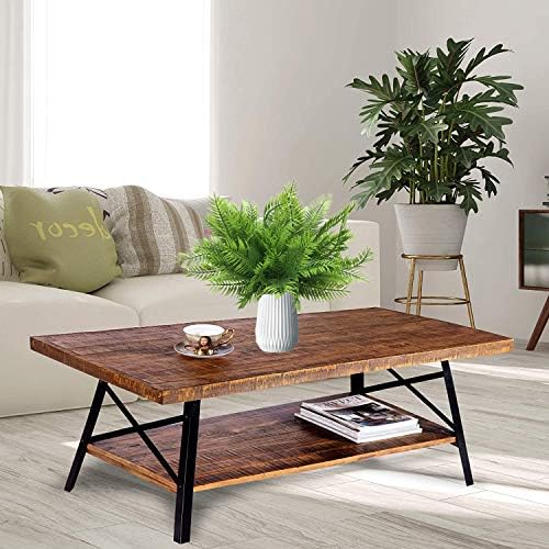 Artificial Ferns Plants, Fake Plastic Fern Leaves Shrubs Faux Plant Bushes for Outdoor Indoor Greenery Grass Home Garden Decor UV Resistant Table Arrangements DIY Decoration Planting Filler - 4 Pack - Image 5