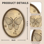 Vintage Butterfly Wall Sculpture, Antique Wall Decor, Gold Wall Art, Hanging Decoration with Embossed Butterfly Design, Vintage Decoration for Living Room Bedroom and Hallway, Housewarming Gift - Image 3