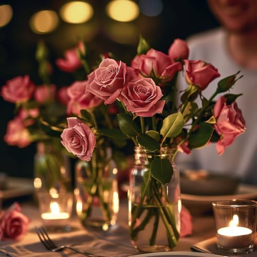 Real Touch Artificial Roses, 8PCS Long Stem Faux Flowers with Gift Box Packaging, Allergy-Free Floral Gift Set, Realistic Fake Roses for Home, Kitchen, Office, Wedding Décor, Gift Arrangement - Image 6
