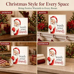 Christmas Bathroom Decor Funny Santa Wash Your Hands Wood Box Sign - Image 6