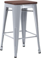 HAOBO Home 24" Backless Metal Counter Stool Height Bar Stools Barstools - Image 5