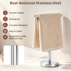 Hand Towel Holder Stand, Freestanding Bathroom Towel Rack, Silver, 2 Pack - Image 4