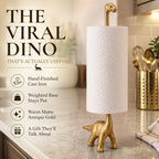 WallCharmers Gold Dino Paper Towel Holder & Metal Toilet Paper Holder Stand - Image 2