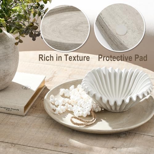Ceramic Decorative Table Tray Round Trays Home Decor Farmhouse (12" Retro) - Image 5