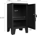 ALBAD Metal Nightstand with Lockable Cabinet, Compact Mini Locker Bedside Table - Image 3
