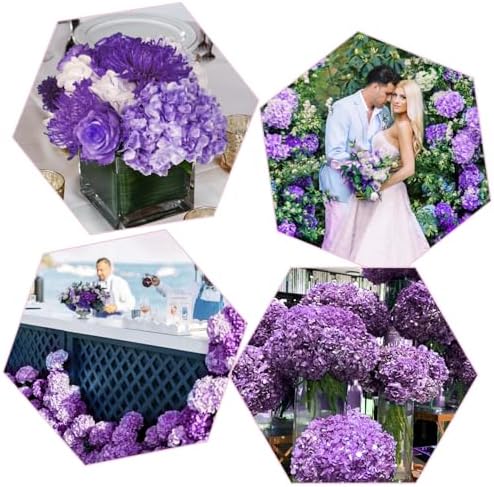 Coferset 3pcs Lifelike Real Touch Hydrangea Artificial Flowers,Purple - Image 4