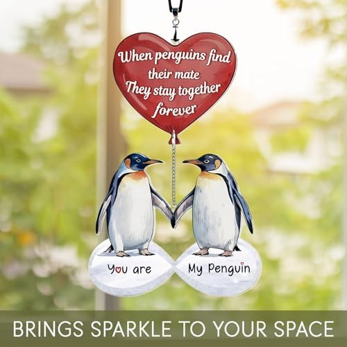 Gifts for Him Her - Wedding for Women Men Couple - Birthday Gift for Girlfriend Boyfriend - Romantic I Love You Gift for Wife - Couple Penguin Ornaments for Christmas Valentines Day - Image 6