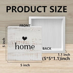 Home Sign, Home Signs for House Decor, Welcome Sign, Rustic Farmhouse Vintage Desk Decor Wood Block Box Plaque for Living Room Wall Shelf, Housewarming Gifts - Image 7