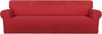 PureFit Stretch Couch Covers for Sofa 4 Seater Slipcovers Red | 1-Piece Sofa by PureFit
