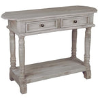 Sunset Trading Shabby Chic Cottage Table, Two Drawer, Natural limewash by SunsetTrading