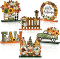 Wenqik 6 Pcs Fall Wooden Table Decorations for Home, Gnome and Truck by Wenqik