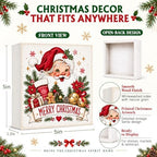 Christmas Decorations, Vintage Merry Christmas Wood Box Sign - Image 2