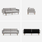 mopio Aaron 76.8" Couch, Small Futon Sofa Bed, Mid Century Modern Futon Couch - Image 8