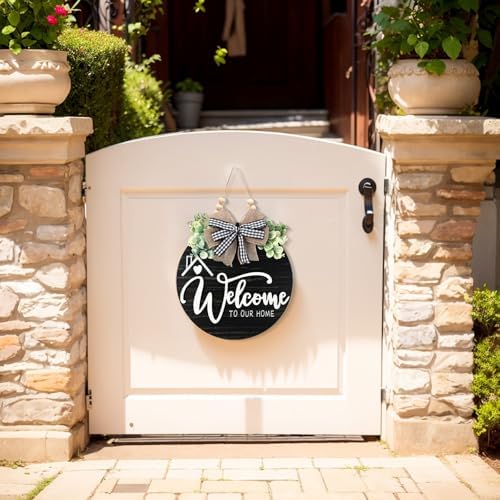 12 Inch 3D Welcome Sign for Front Door- Farmhouse Welcome Door Sign for Front Porch Decor，Wooden Door Decorations Outdoor Hanging Home Signs，Door Wreaths for Front Door Outside All Season - Image 7