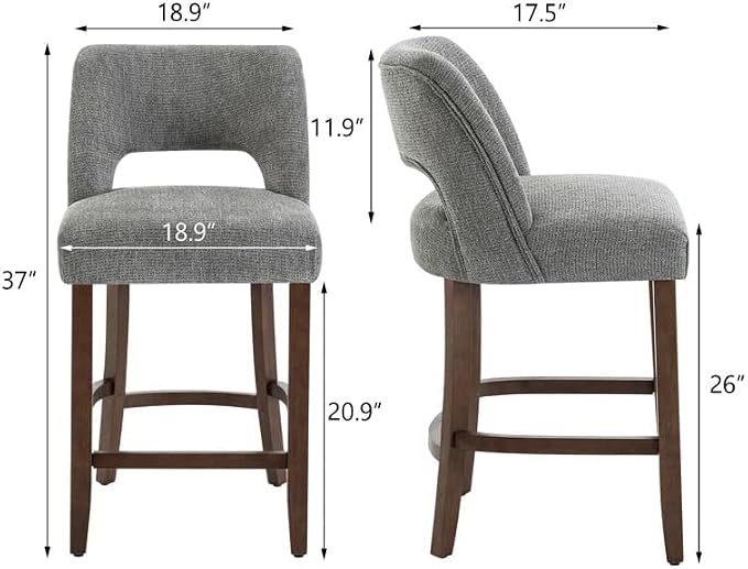 VKNOW Bar Stools Set of 6, Modern Counter Stools - Image 2