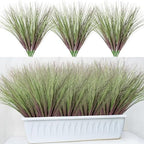 Ttranewsoo Artificial Purple Fountain Grass for Outdoor Planters, 24 Pcs 16.5 Inch Purple Green Faux Fall Grass, Artificial Plants and Greenery for Porch Pots, Patio and Seasonal Home Decor by Ttranewsoo