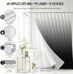 Black Glass Bathroom Accessories Set with Shower Curtain and Liner, 7-Piece Bathroom Decor Set, Soap Dispenser, Toothbrush Holder, Soap Dish, Vanity Tray, Complete Bathroom Makeover Set - Image 5